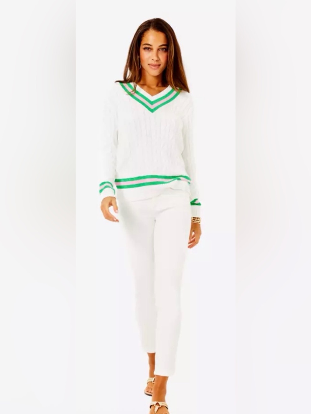 Lilly Pulitzer Brockton Sweater Cable Knit Sweater - Picture 3 of 6